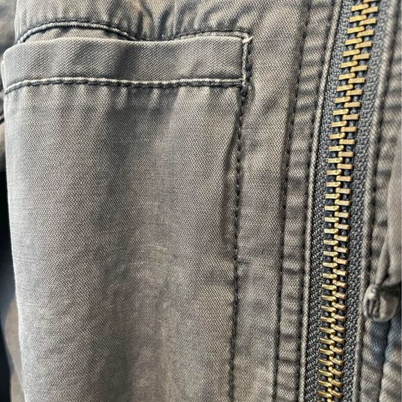 ~ Madewell SM Boho Jacket Fleet Utility Cotton Pockets Olive Green Preppy Zip - Picture 12 of 13